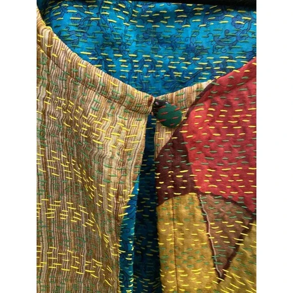 100% Silk Art Deco Embroidered Cardigan Short Sleeve - Picture 3 of 10